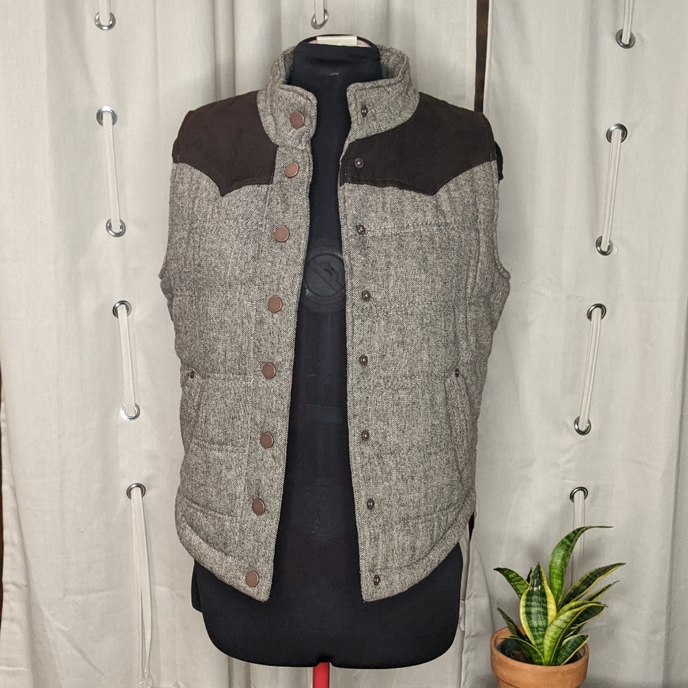 Ci Sono tweed wool blend puffy vest Large